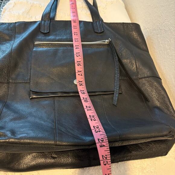 DAY & MOOD ANTHROPOLOGY Tote Leather Blk Oversized Witchy Slouchy Goth Grunge - Picture 10 of 10